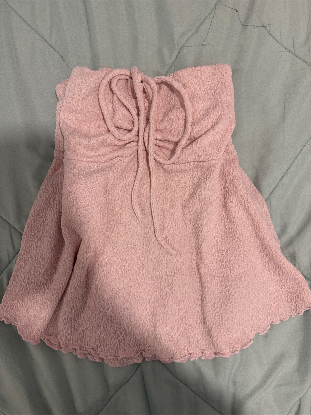 Strapless Pink Tie-Front Circle Skirt